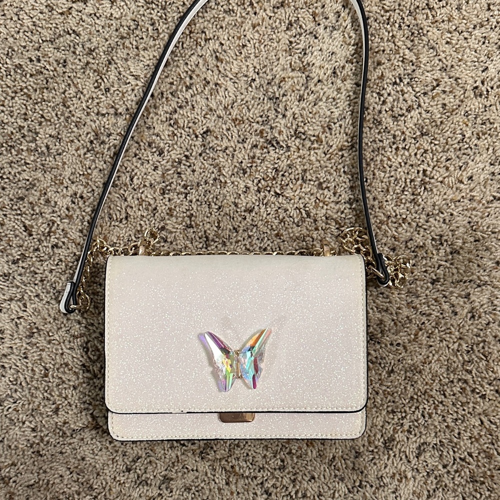 Elegant White Butterfly Accent Women's Aldo Crossbody Bag